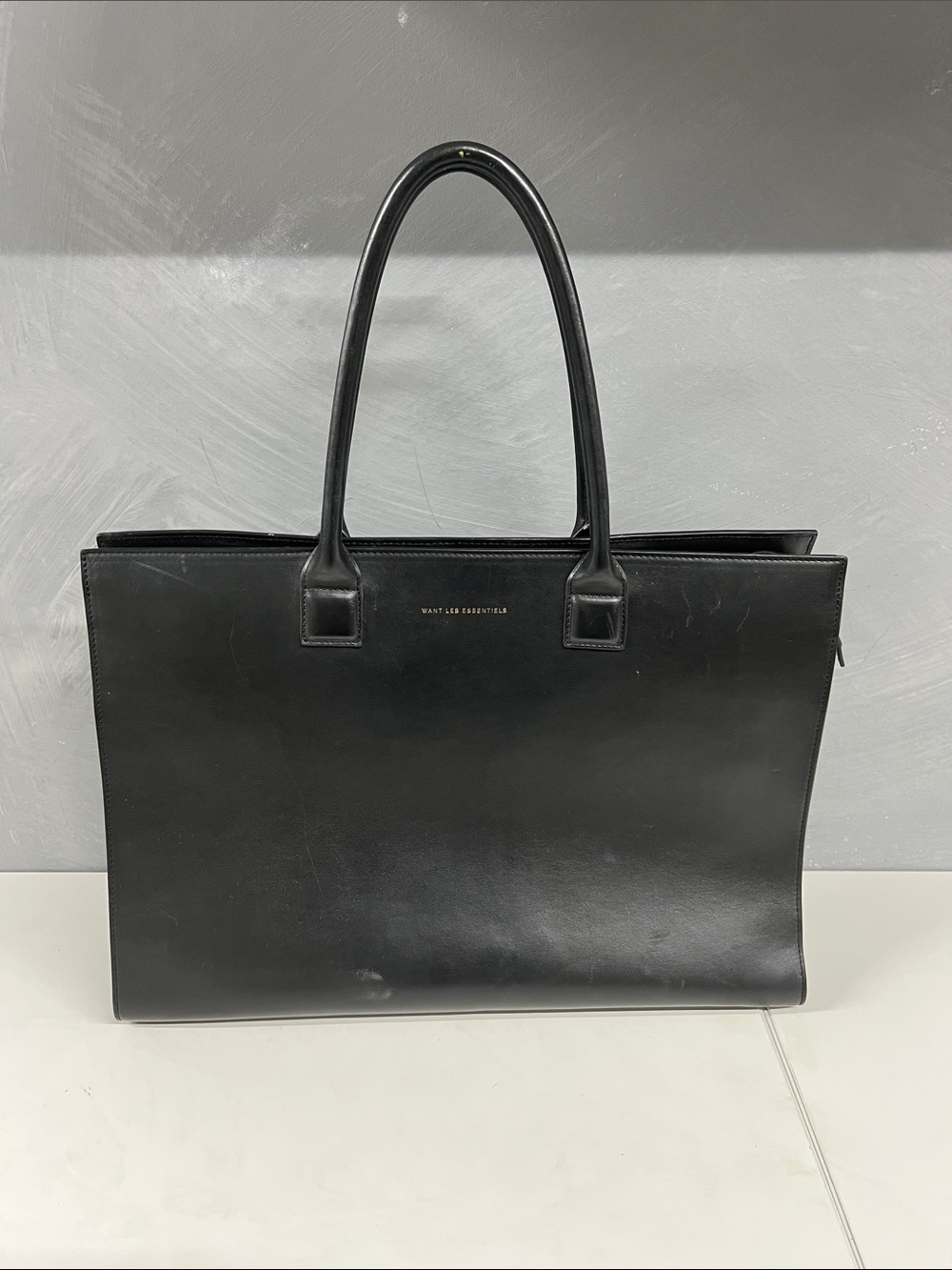 WANT Les Essentiels Black Leather Tote